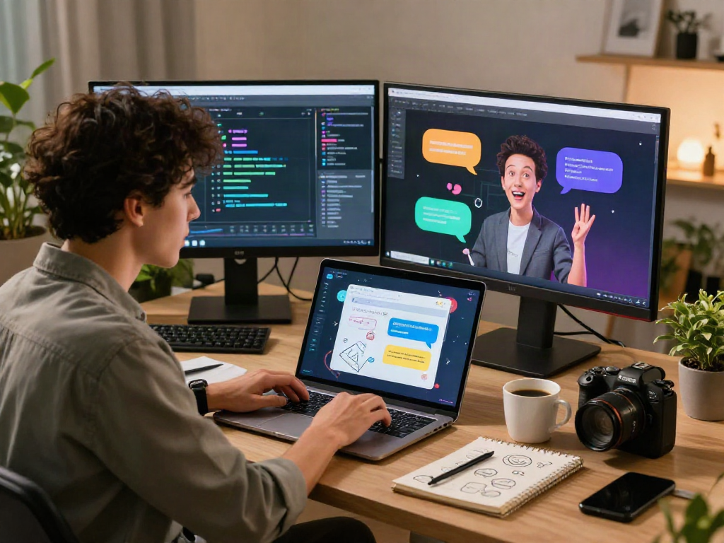 AI porn chat conversation with user engaging in lively digital interaction.
