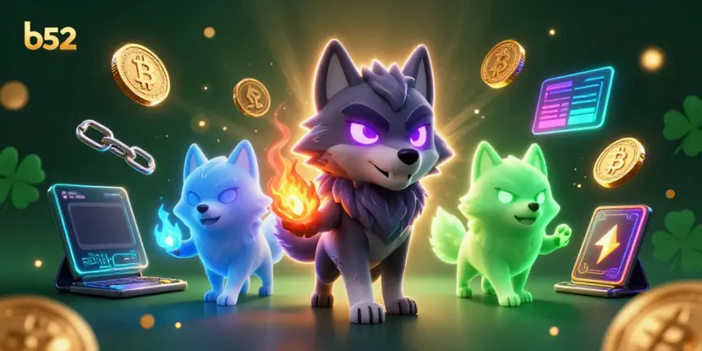 Engage with the exciting b52 casino experience featuring captivating ghostly wolves and crypto elements.