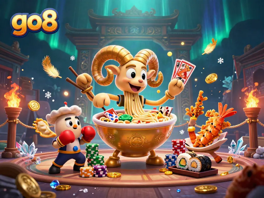 Engage with go8 at an immersive casino scene featuring animated characters and rich details.