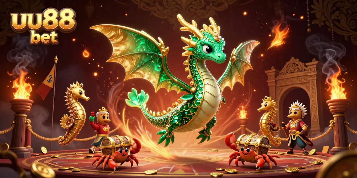 Engage with the excitement of uu88 bet featuring a magical sea dragon and vibrant casino elements.