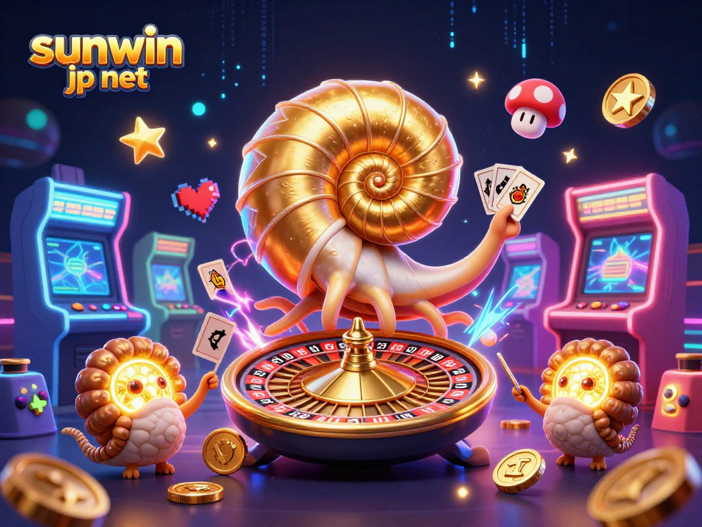 Engage in thrilling gameplay at sunwin jp net with a glowing nautilus roulette and cards.