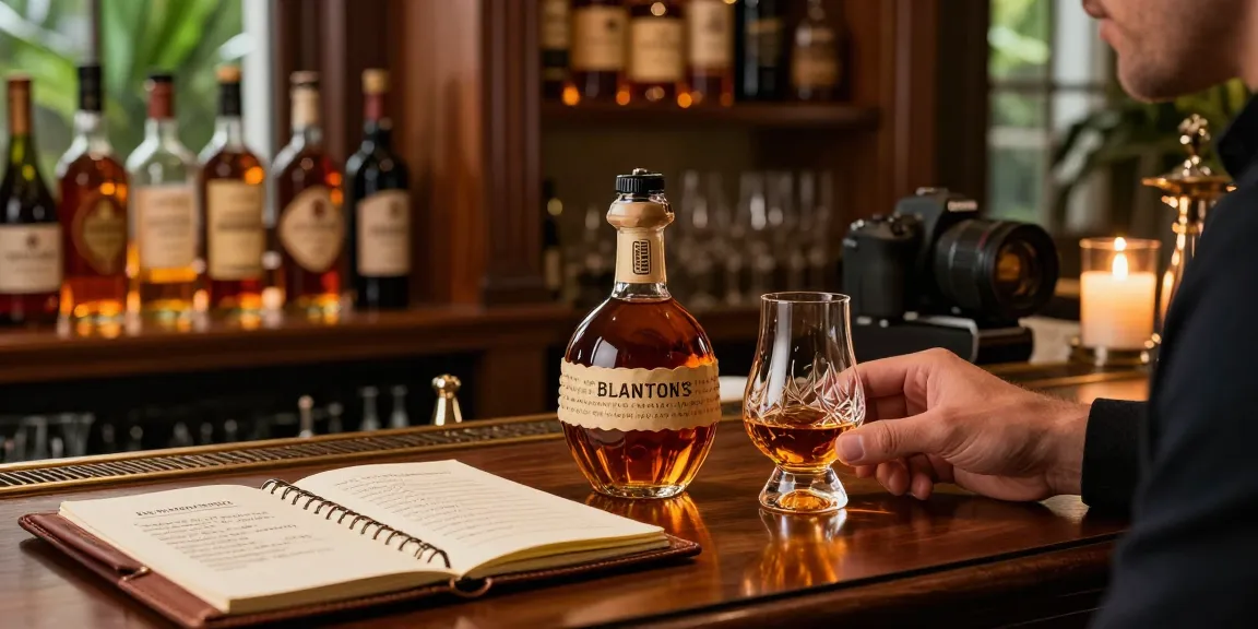 Experience Blanton's Whiskey in an elegant home bar setting, showcasing premium whiskey tasting.