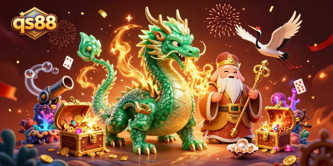 Engage with the vibrant qs88 casino experience through a lively 3D dragon scene and dynamic game elements.