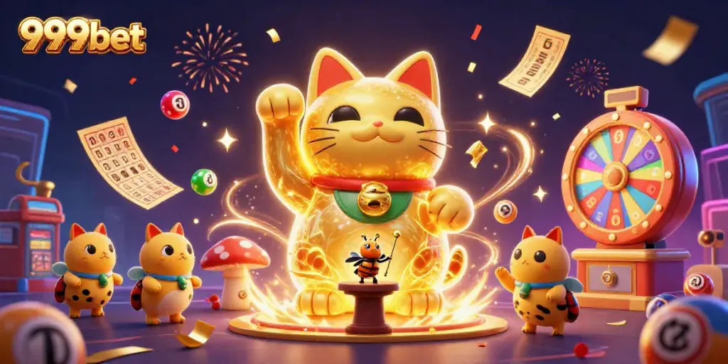 Experience the excitement of winning at 999bet with a vibrant casino scene featuring golden fireflies
